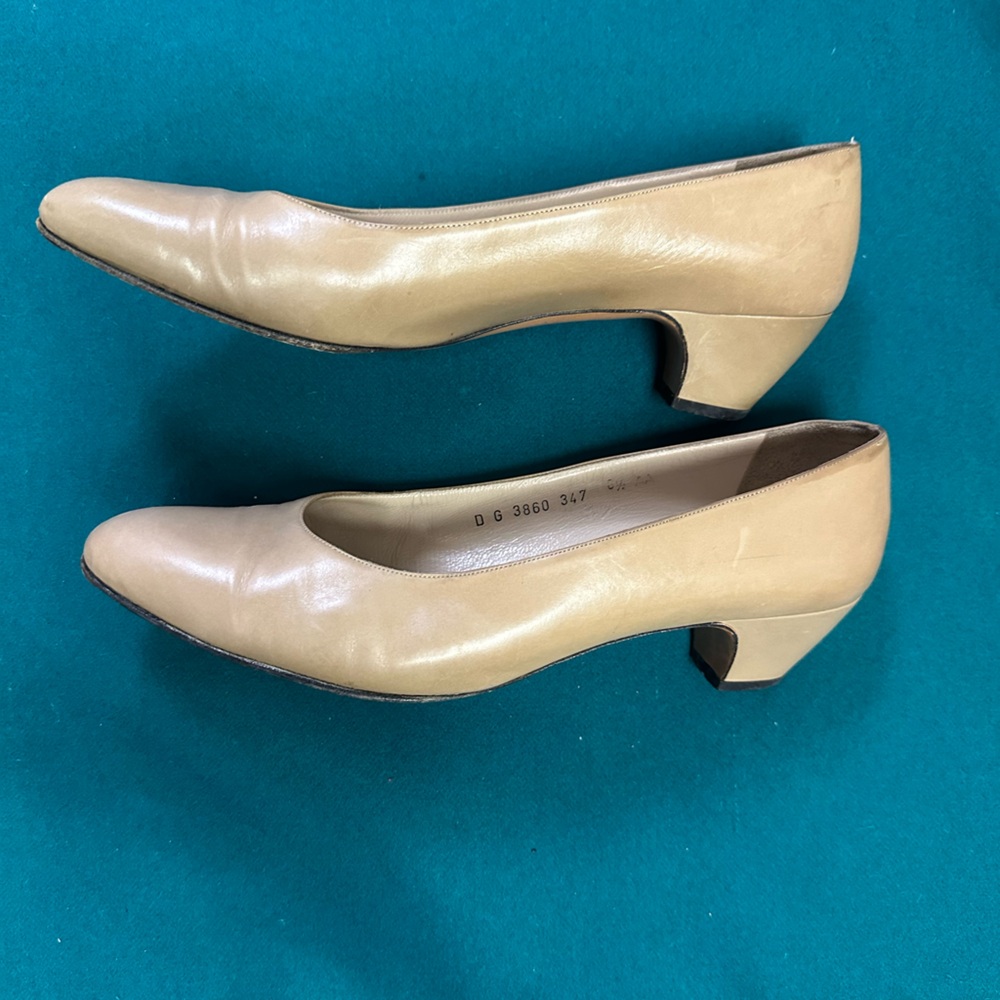 Tan Ferragamo Short Heels
